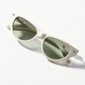 Machete White Cat-Eye Sunglasses UV Protection Italian NEW